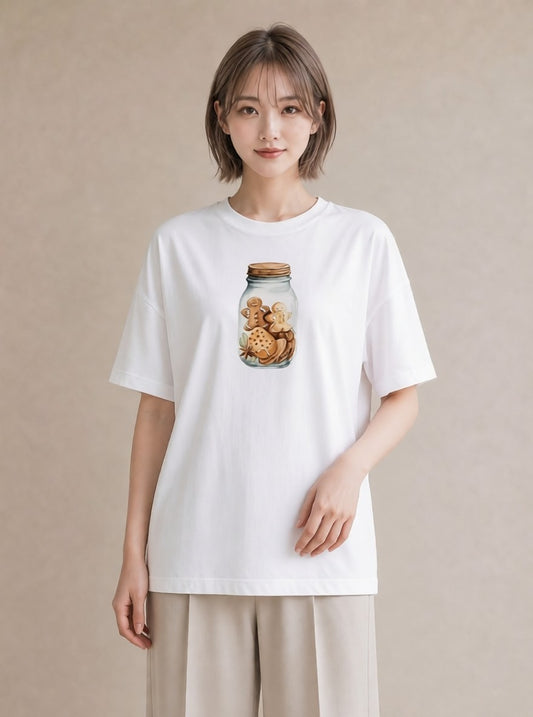 Tシャツ レディース ポップコーン 食べ物 フード イラスト 水彩風 レイヤード 友達ギフト 白T YMAZO