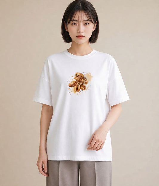 半袖Tシャツ レディース どんぐり 植物 ボタニカル イラスト 北欧風 春服 ミセス 白T YMAZO