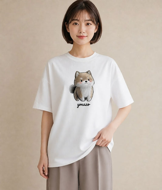 グラフィックTシャツ レディース 柴犬 しばいぬ 犬 いぬ イラスト ミニマル 週末コーデ 敬老の日 白T