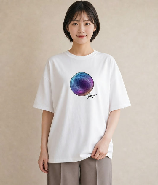グラフィックTシャツ レディース 天の川 星空 宇宙 イラスト きれいめ 綿100 デート 白T YMAZO