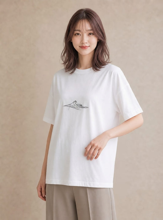 プリントTシャツ レディース 海 リゾート 夏 イラスト ヴィンテージ風 旅行 母娘コーデ 白T YMAZO