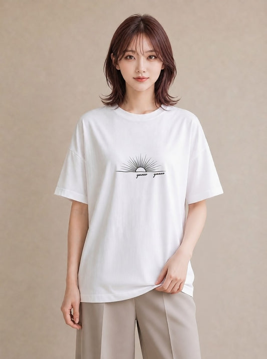 Tシャツ レディース 海 リゾート 夏 イラスト レトロ 週末コーデ 敬老の日 白T YMAZO