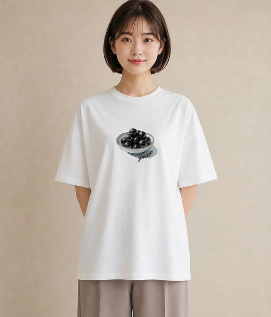 Tシャツ レディース ブルーベリー 食べ物 フード イラスト 淡色 女性向けギフト 散歩 白T YMAZO