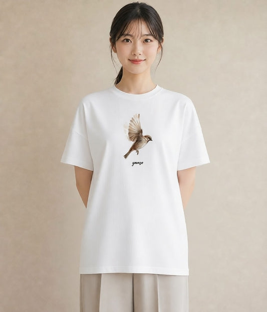 半袖Tシャツ レディース 桜文鳥 ペット 動物 イラスト 普段使い 母娘コーデ 自分用 白T YMAZO