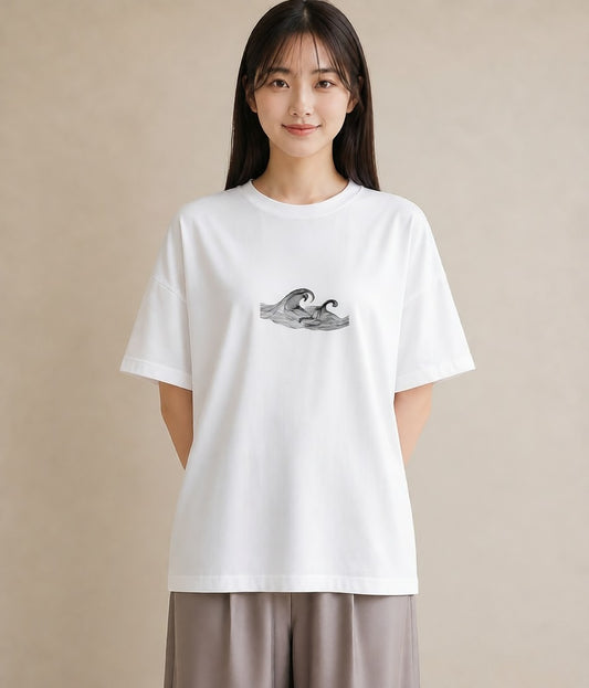 デザインTシャツ レディース 海 リゾート 夏 イラスト 旅行コーデ 母の日 ビーチ 白T YMAZO