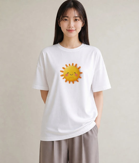 グラフィックTシャツ レディース 太陽 星空 宇宙 イラスト ガーリー 姉妹 送別ギフト 白T YMAZO