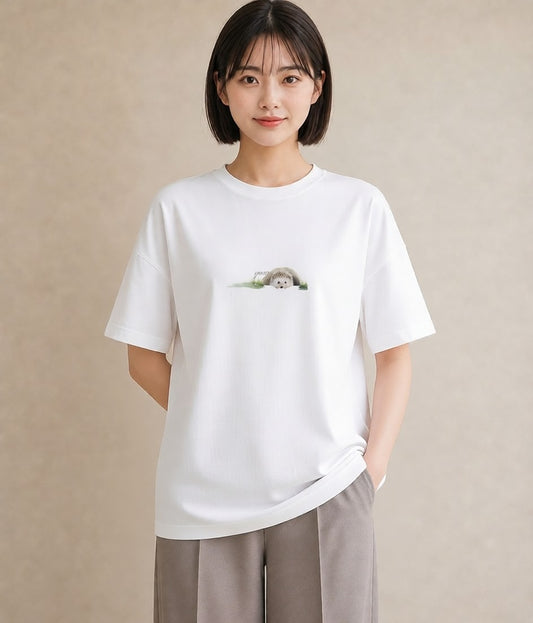 プリントTシャツ レディース ジャンガリアンハムスター ペット 動物 イラスト 北欧風 ホワイトデー 春服 白T YMAZO