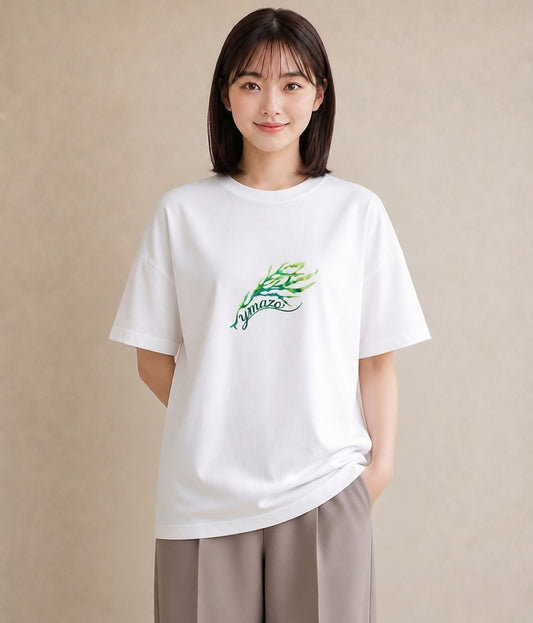 デザインTシャツ レディース 芝生 植物 ボタニカル イラスト 線画 敬老の日 ホワイトデー 白T YMAZO