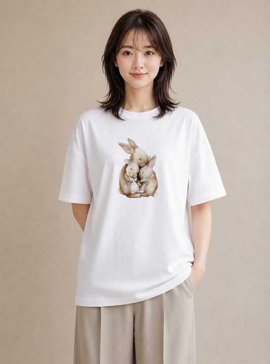 プリントTシャツ レディース ホーランドロップ ペット 動物 イラスト カジュアル 送別ギフト 通勤 白T YMAZO