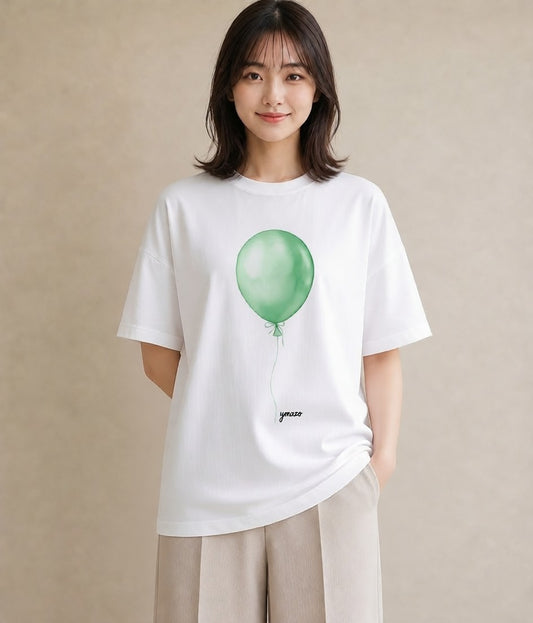 デザインTシャツ レディース 紙風船 和紙 ナチュラル アンティーク イラスト きれいめカジュアル おしゃれギフト 社会人 白T