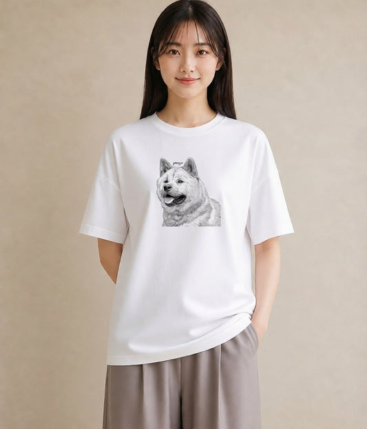 グラフィックTシャツ レディース 柴犬 しばいぬ 犬 いぬ イラスト 北欧風 女性向けギフト 散歩 白T YMAZO