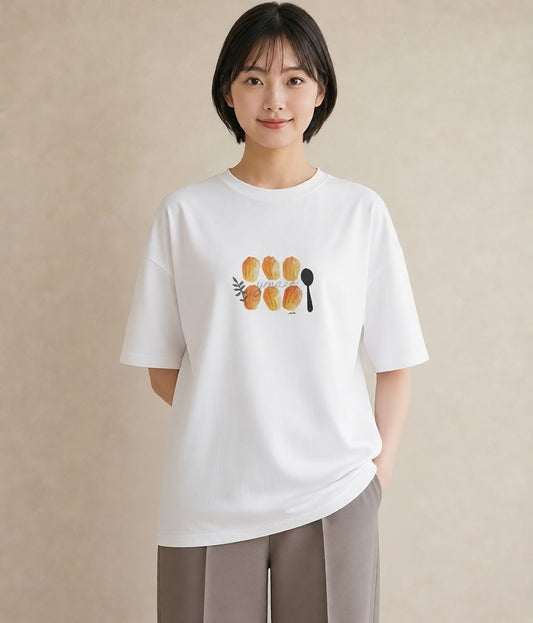 プリントTシャツ レディース クッキー 食べ物 フード イラスト 可愛い ホワイトデー 春服 白T YMAZO