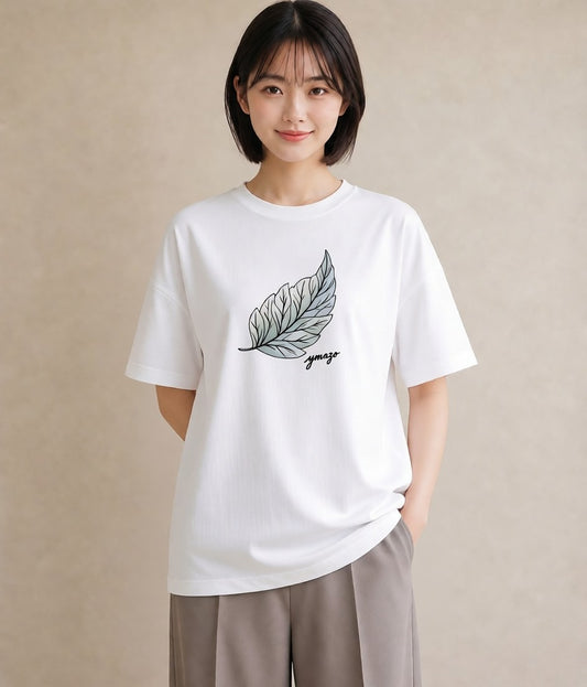 プリントTシャツ レディース 新緑 植物 ボタニカル イラスト ホワイトデー 春服 白T YMAZO