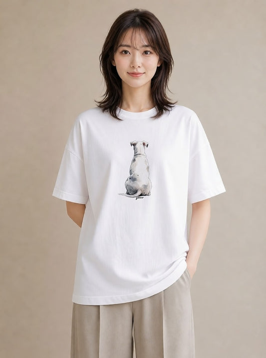 グラフィックTシャツ レディース いぬ 犬 ワンコ イラスト 個性的 在宅 公園 白T YMAZO