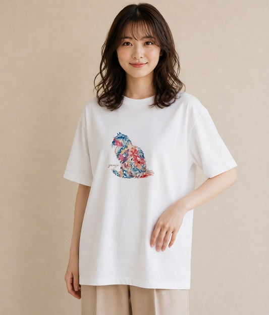 Tシャツ レディース ブリティッシュショートヘア 猫 ねこ イラスト シック ミセス 春コーデ 白T YMAZO