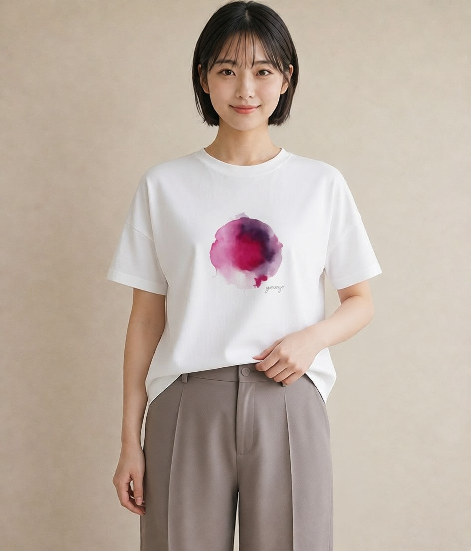 プリントTシャツ レディース 牡羊座 星空 宇宙 イラスト ガーリー デイリーウェア 休日 白T YMAZO