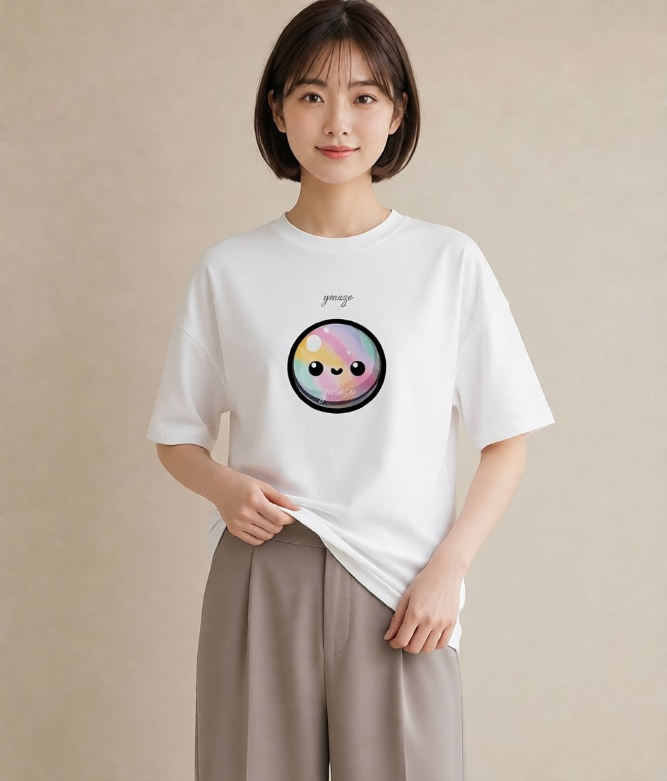 半袖Tシャツ レディース わたあめ 食べ物 フード イラスト ラフカジュアル 女子会 お揃い 白T YMAZO
