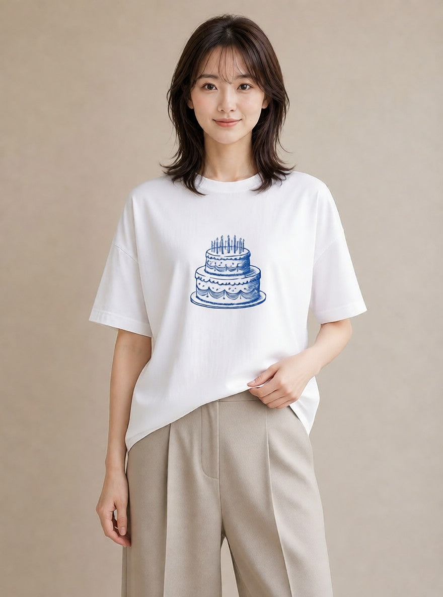 グラフィックTシャツ レディース スイーツ お菓子 デザート イラスト きれいめ ビーチ デイリーウェア 白T YMAZO