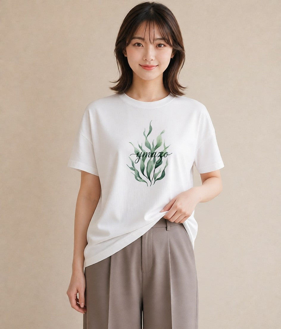 プリントTシャツ レディース サンゴ 海の生き物 海 イラスト 淡色 秋コーデ おしゃれギフト 白T YMAZO