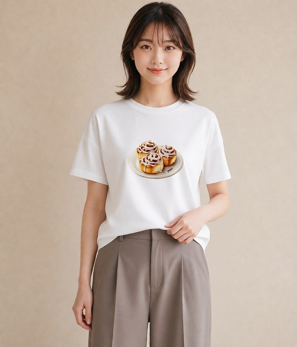 デザインTシャツ レディース クッキー 食べ物 フード イラスト シンプル 母の日 ビーチ 白T YMAZO