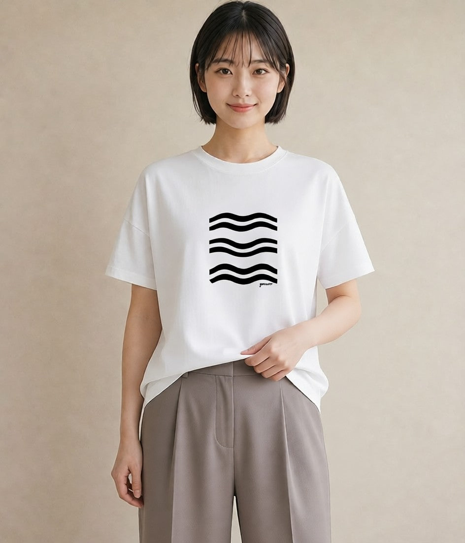 Tシャツ レディース 海 リゾート 夏 イラスト アート風 女性 旅行用 白T YMAZO
