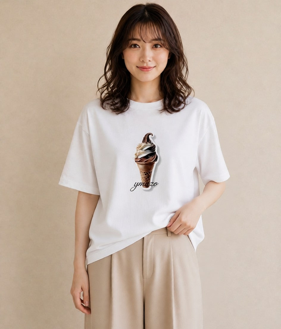 グラフィックTシャツ レディース マカロン 食べ物 フード イラスト こなれ感 旅行 母娘コーデ 白T YMAZO