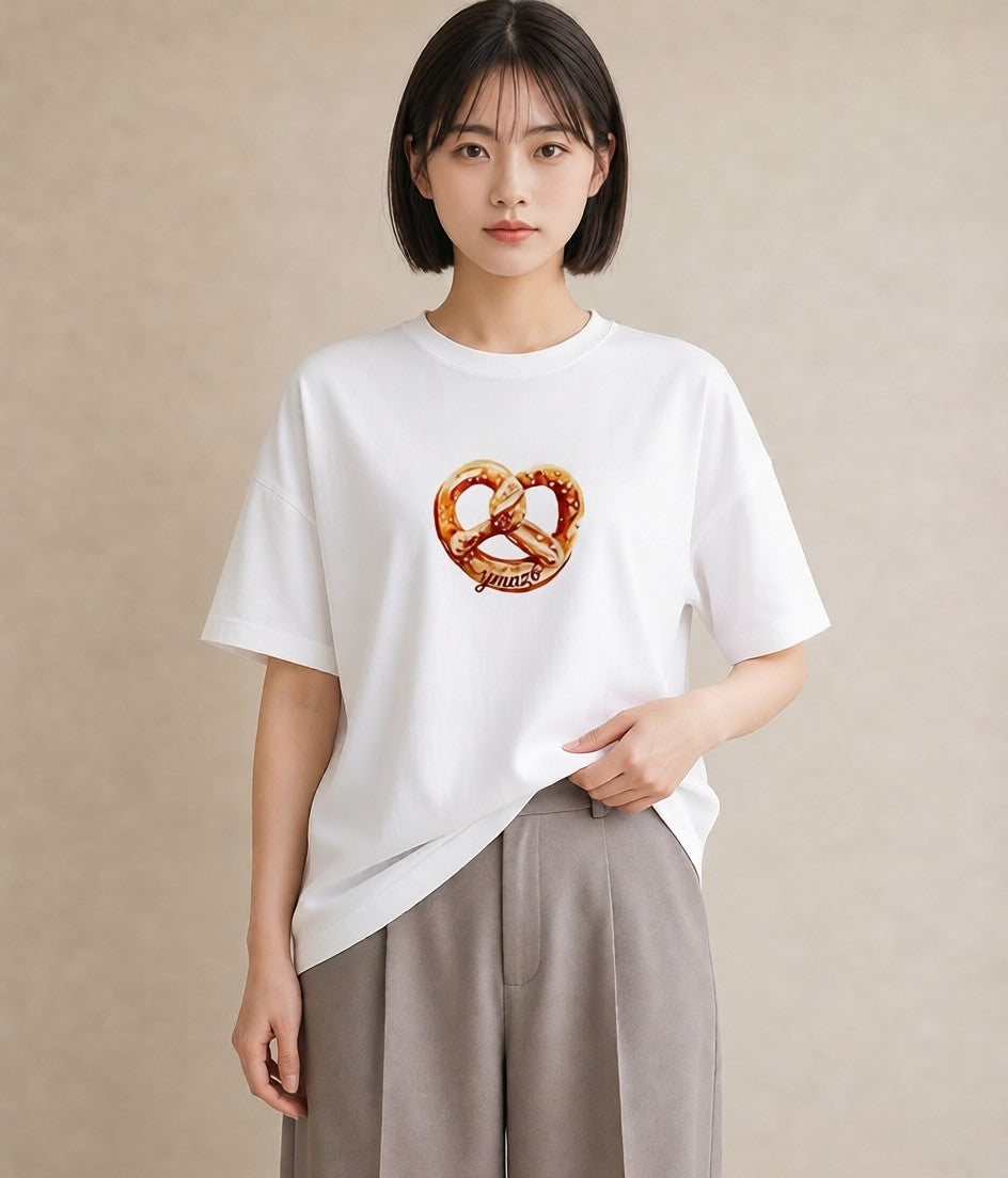 デザインTシャツ レディース ドーナツ 食べ物 フード イラスト ガーリー ミセス 春コーデ 白T YMAZO