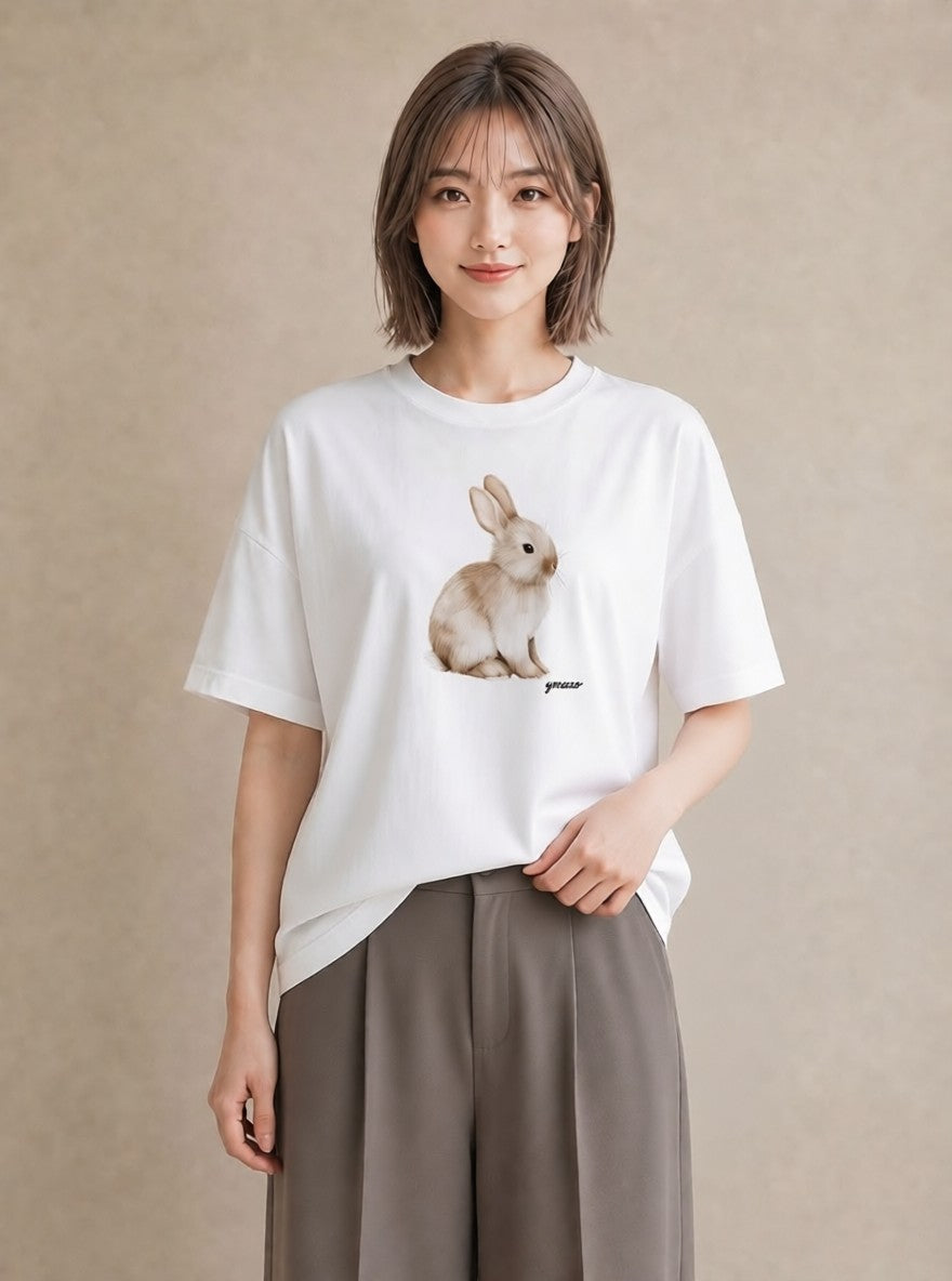 プリントTシャツ レディース チンチラ ペット 動物 イラスト お揃い 親子 白T YMAZO