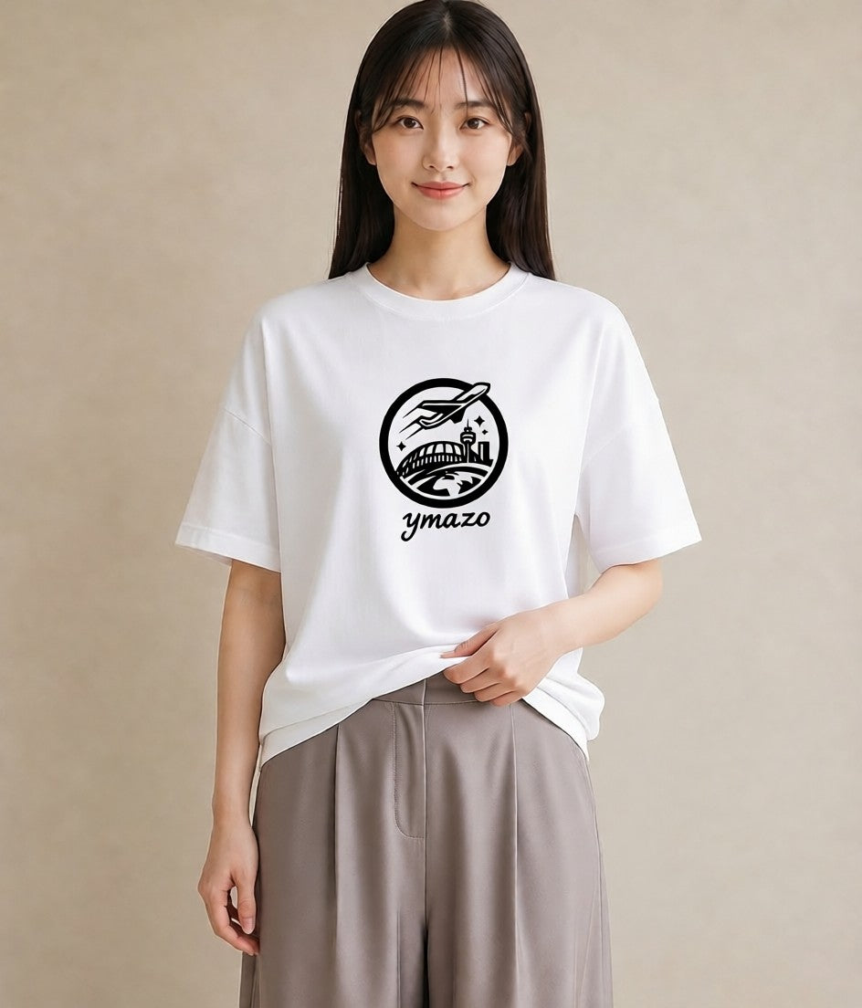 グラフィックTシャツ レディース 旅 トラベル スタンプ イラスト ゆるかわ 通学 誕生日プレゼント 白T YMAZO
