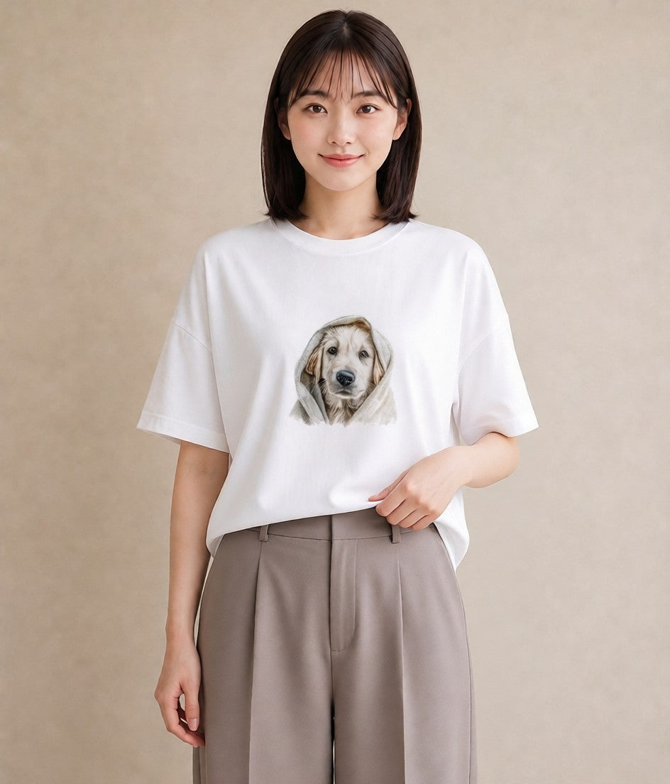 Tシャツ レディース 保護犬 犬 いぬ イラスト ポップ 旅行 母娘コーデ 白T YMAZO