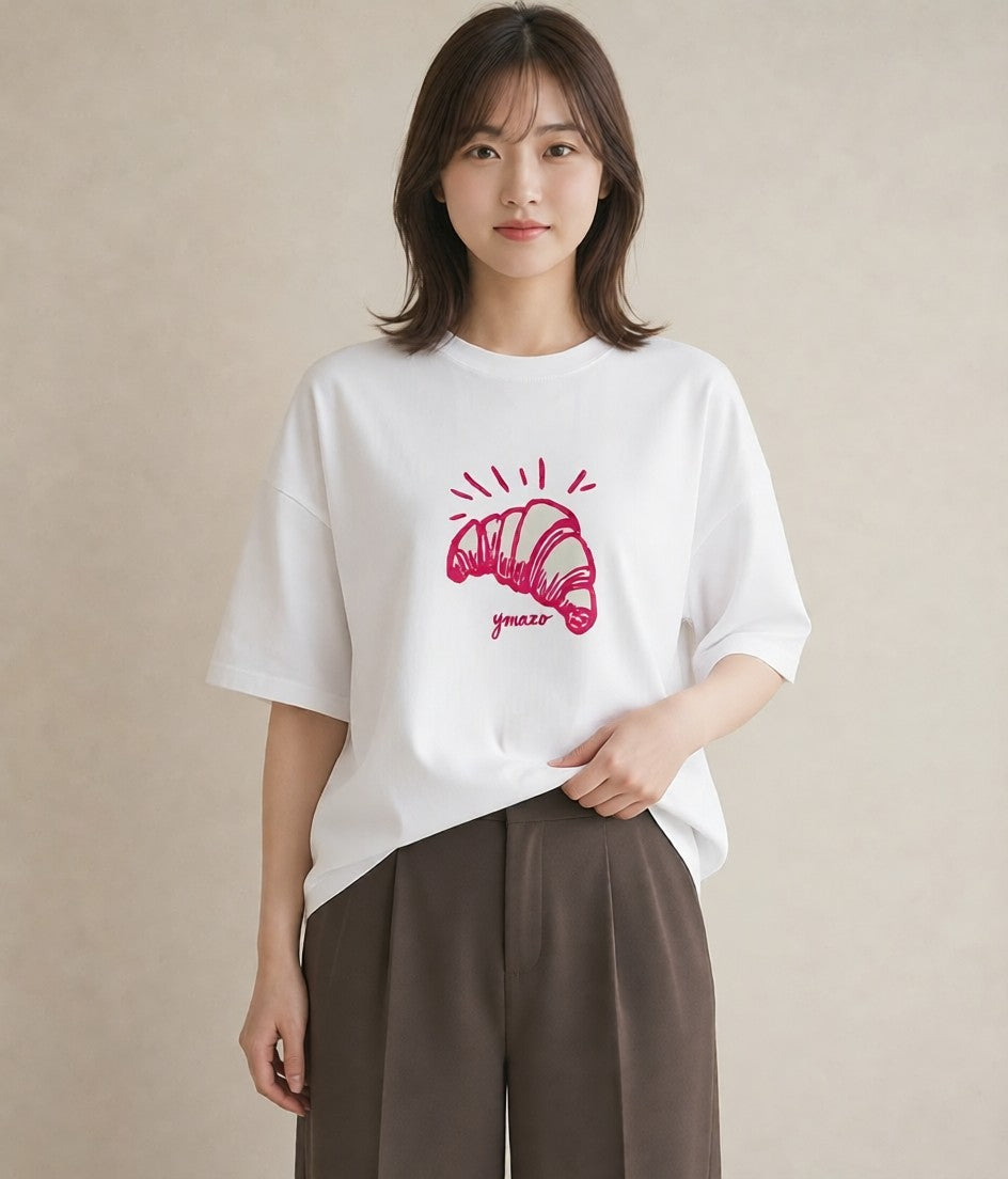 Tシャツ レディース パン ベーカリー レトロ イラスト ギフト 母の日 白T YMAZO