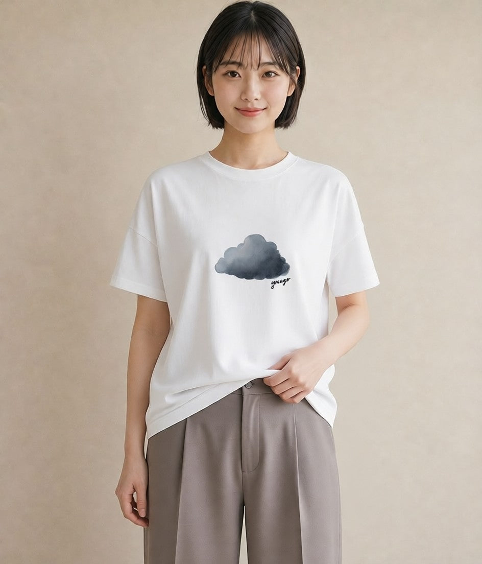 Tシャツ レディース 虹 星空 宇宙 イラスト モード 社会人 女性 白T YMAZO