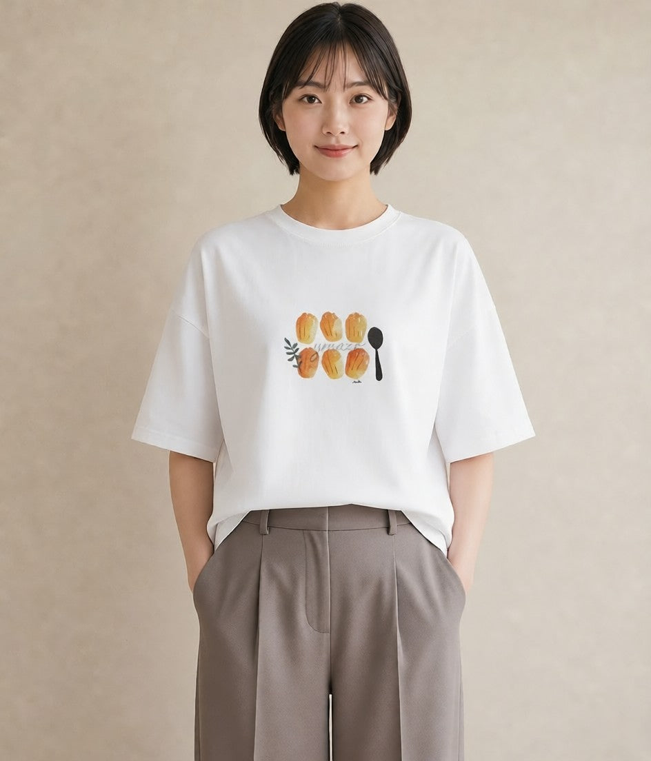 プリントTシャツ レディース クッキー 食べ物 フード イラスト 可愛い ホワイトデー 春服 白T YMAZO