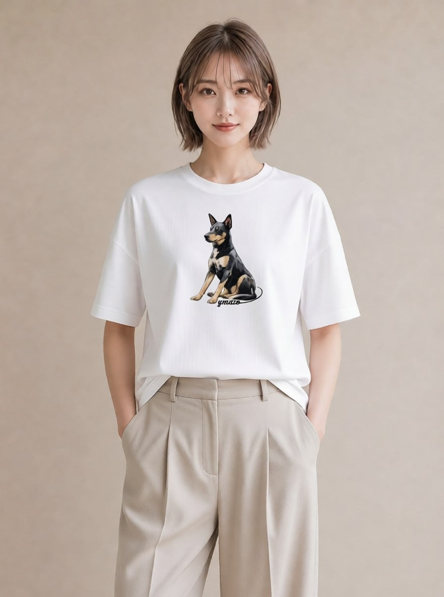 Tシャツ レディース 保護犬 犬 いぬ イラスト 抜け感 デイリーウェア 休日 白T YMAZO