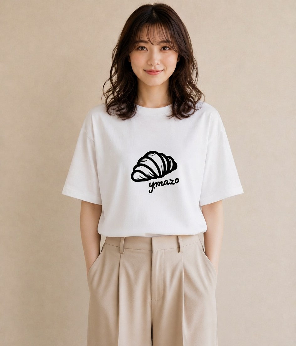 デザインTシャツ レディース パン ベーカリー レトロ イラスト 旅行コーデ レイヤード 友達ギフト 白T YMAZO