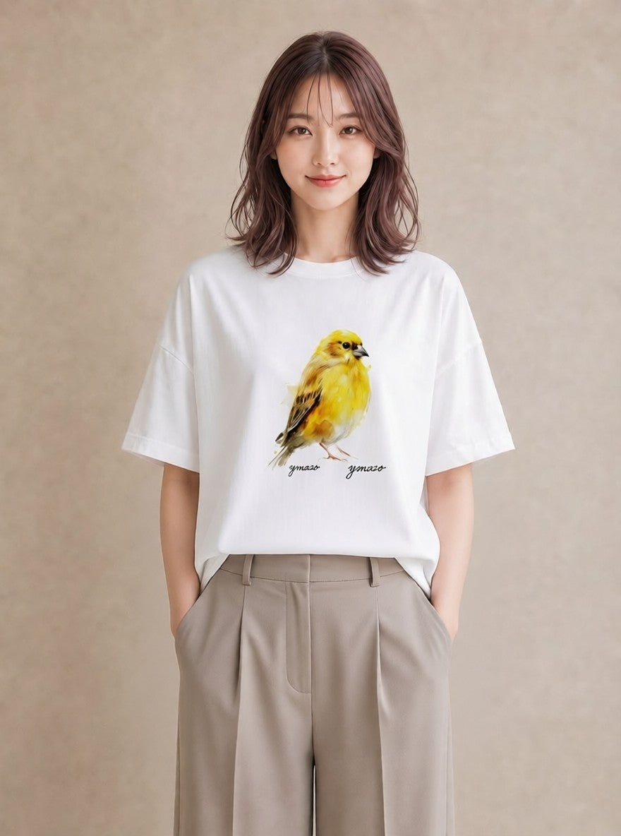 デザインTシャツ レディース オカメインコ ペット 動物 イラスト カフェコーデ 部屋着 女性向けギフト 白T YMAZO