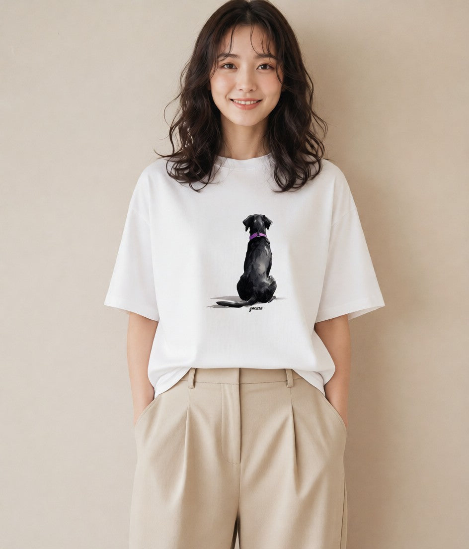 半袖Tシャツ レディース 保護犬 犬 いぬ イラスト 淡色 姉妹 送別ギフト 白T YMAZO