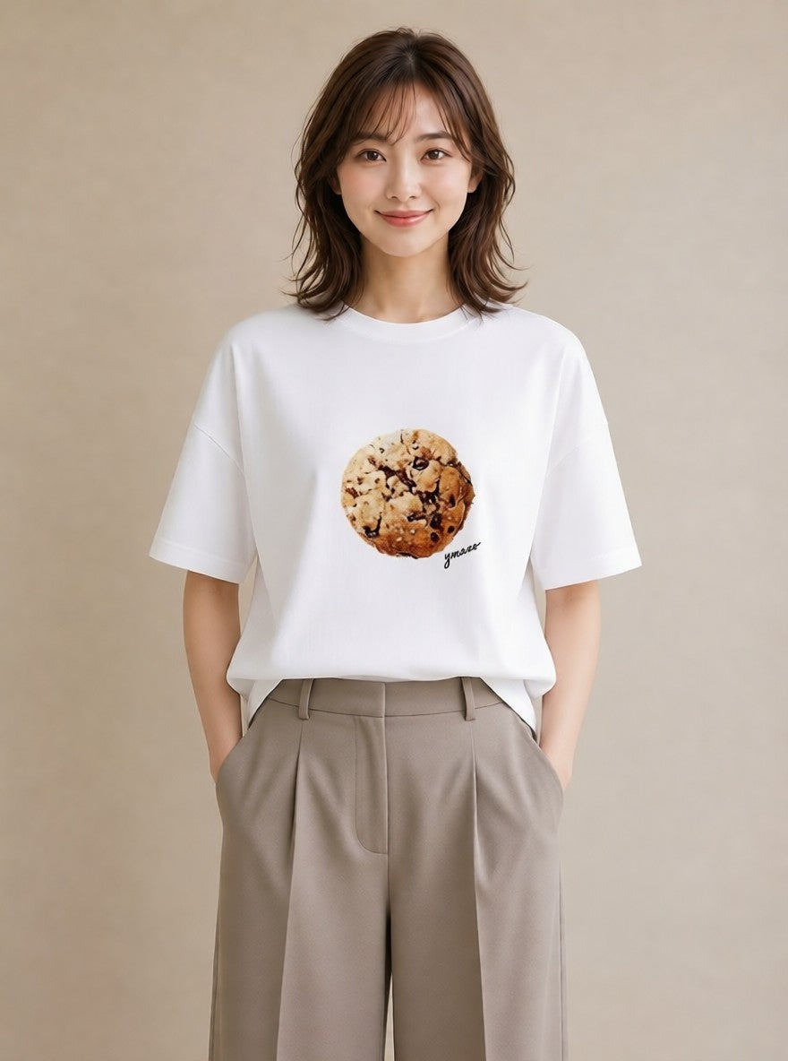 プリントTシャツ レディース チョコ 食べ物 フード イラスト 上品 母の日 ビーチ 白T YMAZO