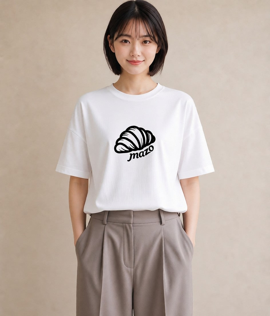 デザインTシャツ レディース パン ベーカリー イラスト カジュアル 帰省 ラフ 白T YMAZO