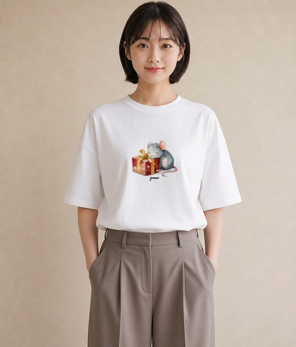 グラフィックTシャツ レディース チンチラ ペット 動物 イラスト カフェコーデ お揃い 親子 白T YMAZO
