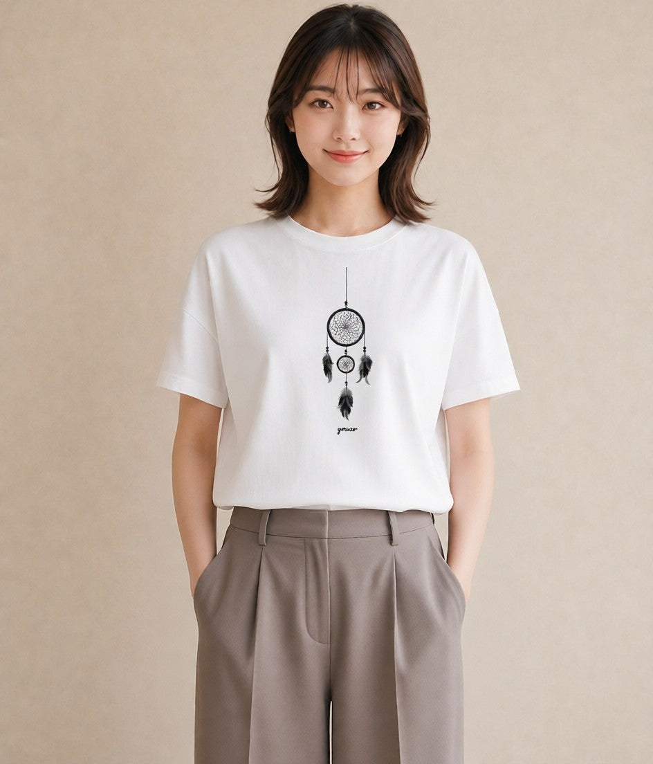 プリントTシャツ レディース 風鈴 ガラス 夏 ナチュラル アンティーク イラスト 可愛い 誕生日プレゼント 綿100 白T YMAZO