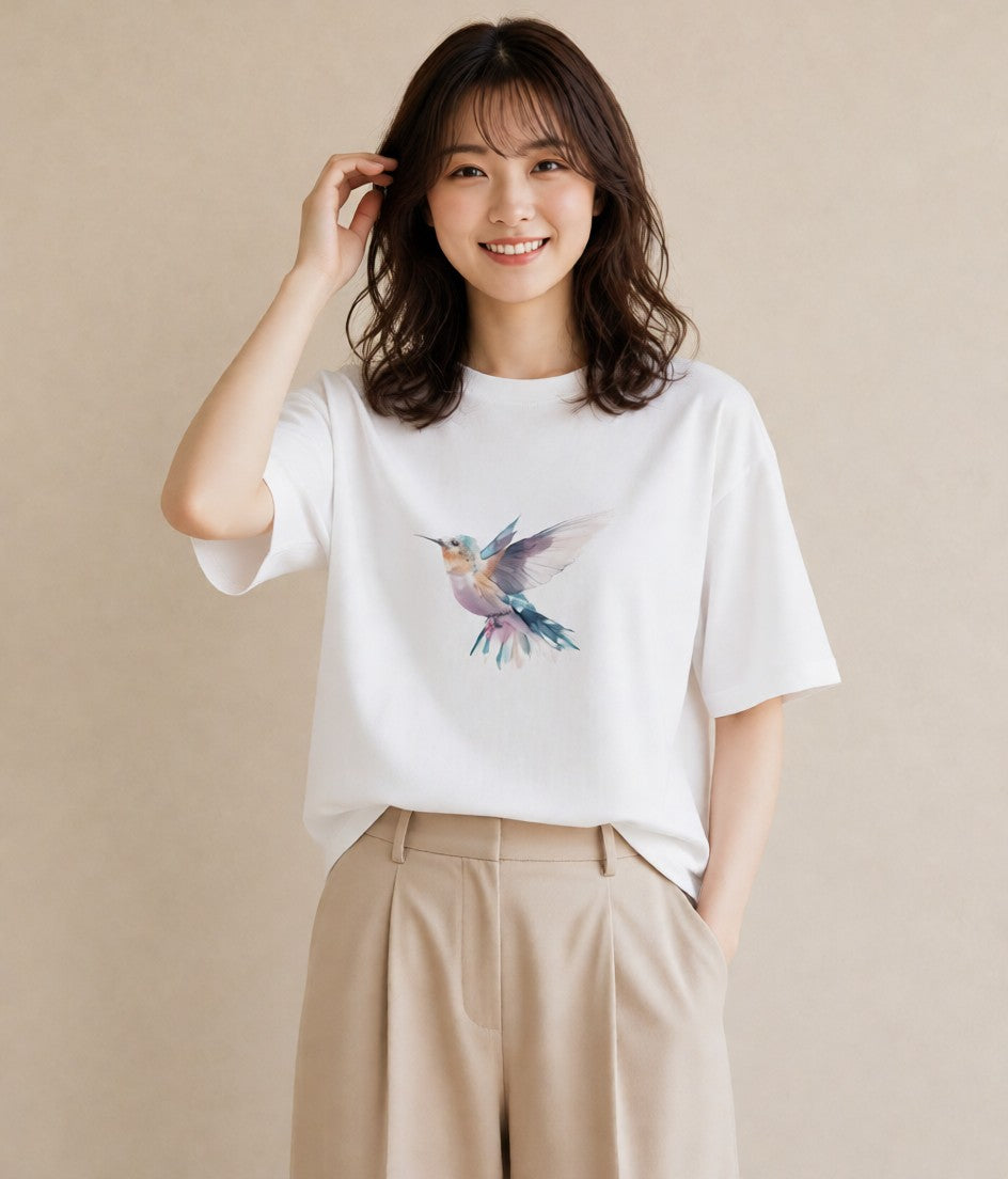 プリントTシャツ レディース マメルリハ ペット 動物 イラスト モード 週末コーデ 敬老の日 白T YMAZO