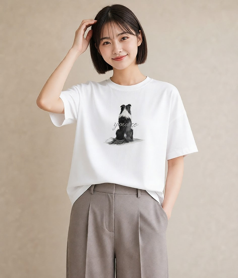 Tシャツ レディース 靴下猫 猫 ねこ イラスト 水彩風 レイヤード 友達ギフト 白T YMAZO