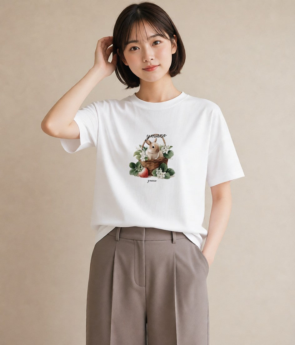 デザインTシャツ レディース ホーランドロップ ペット 動物 イラスト 休日コーデ 女子会 お揃い 白T YMAZO