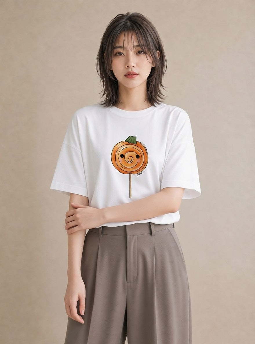Tシャツ レディース だんご 食べ物 フード イラスト 旅行コーデ 帰省 ラフ 白T YMAZO