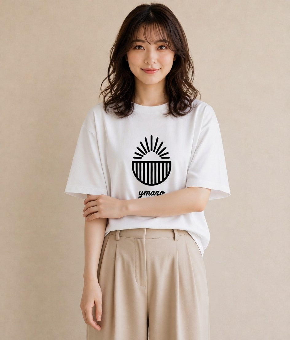 半袖Tシャツ レディース パールピアス アクセサリー ナチュラル アンティーク イラスト ニュアンス 旅行用 海 白T YMAZO