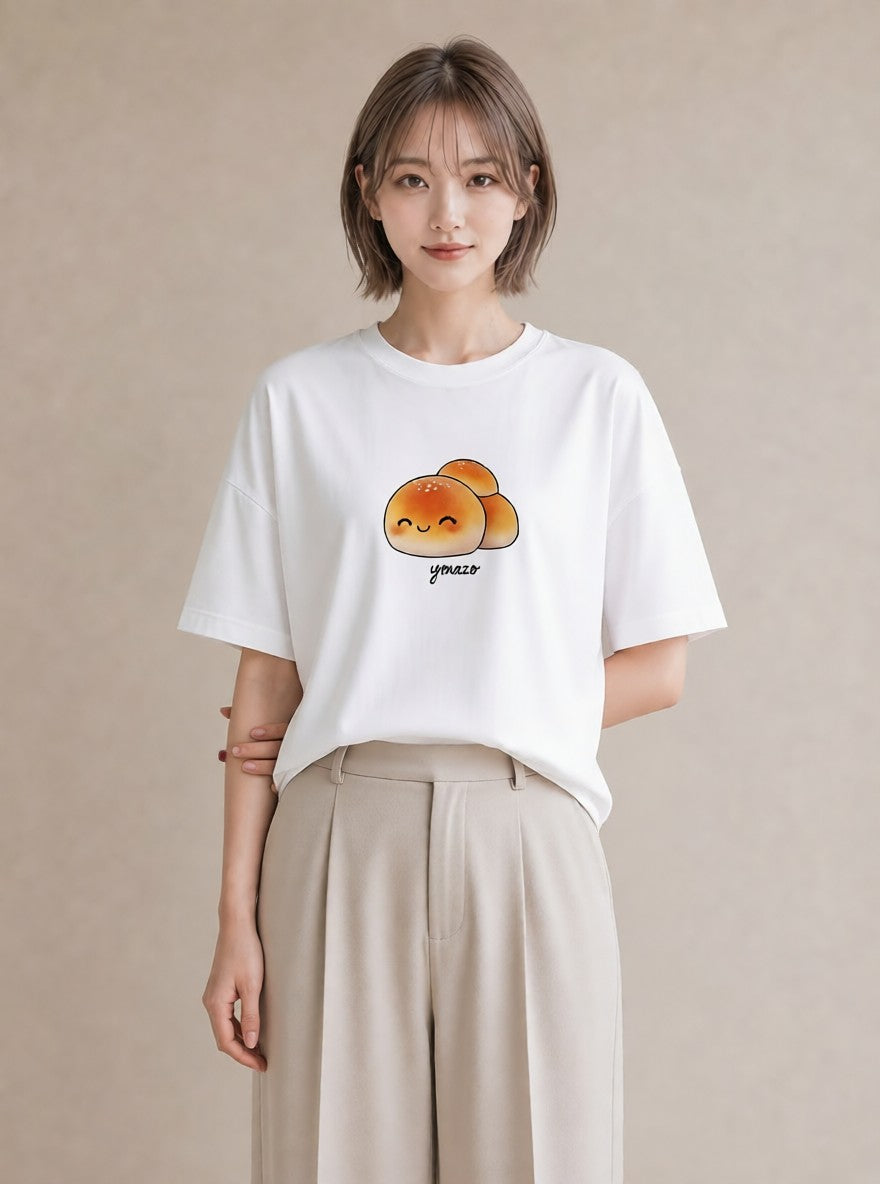 プリントTシャツ レディース ドーナツ 食べ物 フード イラスト シック ルームウェア ギフト 白T YMAZO