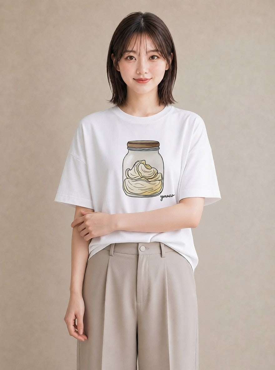 Tシャツ レディース あんみつ 食べ物 フード イラスト おしゃれギフト 社会人 白T YMAZO