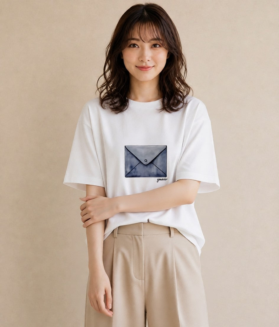 グラフィックTシャツ レディース 封蝋 手紙 アンティーク ナチュラル イラスト ボタニカル 女性 旅行用 白T YMAZO