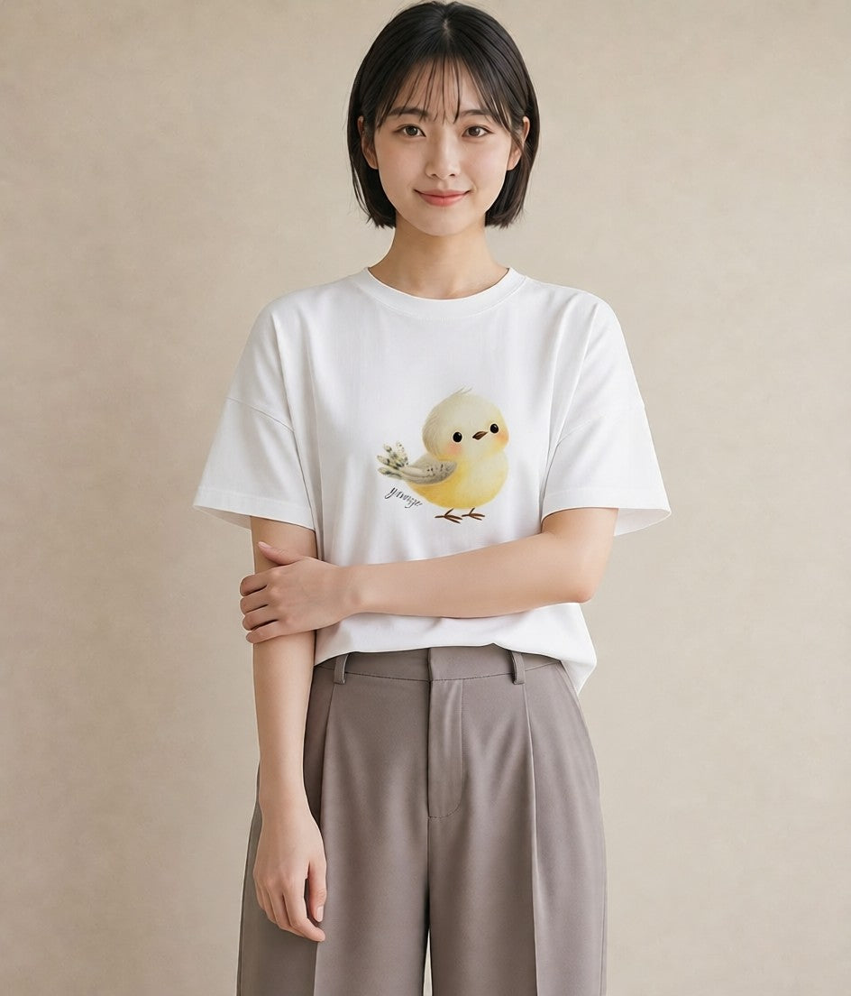 グラフィックTシャツ レディース マメルリハ ペット 動物 イラスト きれいめ 20代 カジュアルコーデ 白T YMAZO